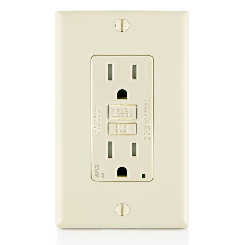 Product image for 15 Amp SmartlockPro® AFCI Receptacle/Outlet, Tamper-Resistant