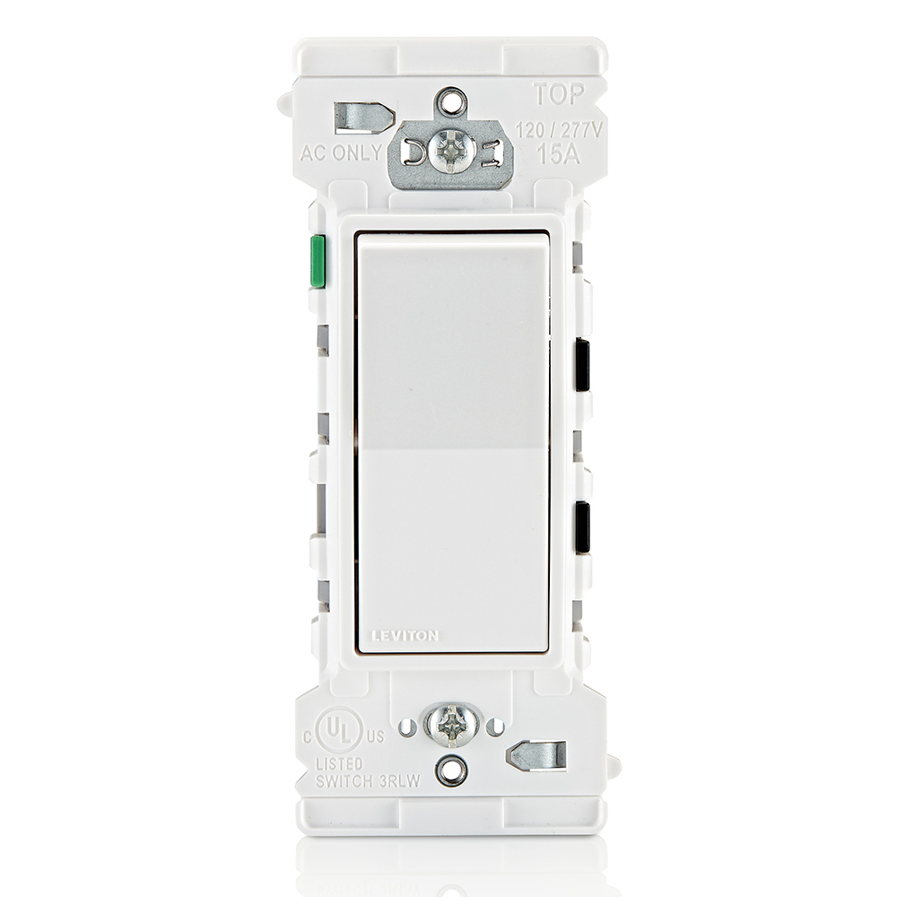 Product image for Decora Edge 15 Amp Single Pole Rocker Switch, White