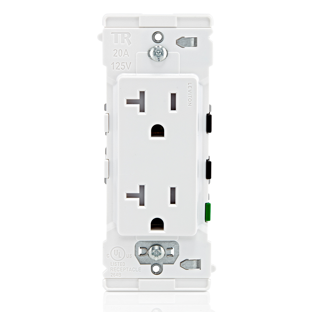 Product image for Lever Edge 20 Amp Tamper-Resistant Duplex Outlet