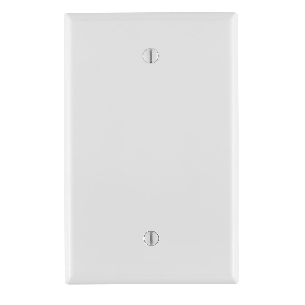 Product image for 1-Gang Blank Wallplate, Midway Size, Thermoplastic Nylon, White