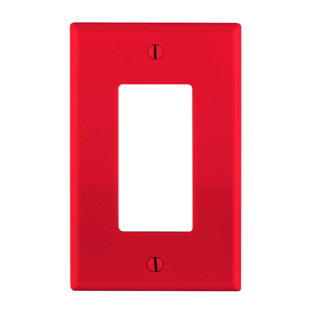 Product image for 1-Gang Decora/GFCI Device Wallplate, Midway Size, Thermoplastic Nylon, Red