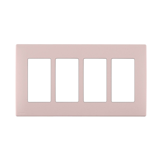 Product image for RENU® 4-Gang Screwless Snap-On Wallplate, Fresh Pink Lemonade