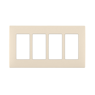 Product image for RENU® 4-Gang Screwless Snap-On Wallplate, Gold Coast White