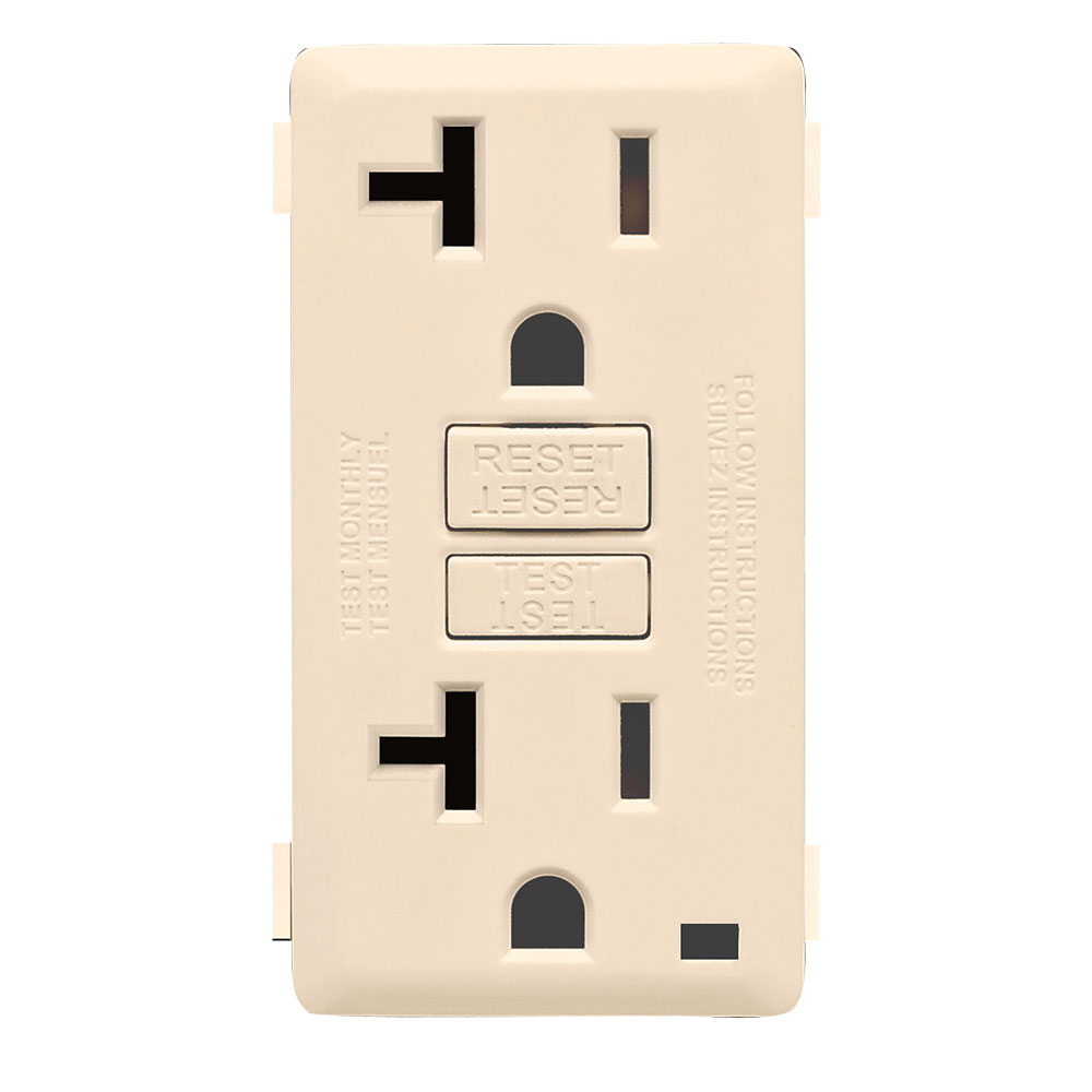 Product image for RENU® 20 Amp Tamper-Resistant GFCI Outlet/Receptacle Color Change Faceplate, Gold Coast White