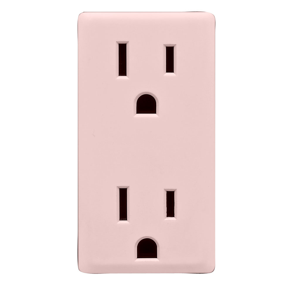 Product image for RENU® 15 Amp Tamper-Resistant Outlet/Receptacle Color Change Faceplate, Fresh Pink Lemonade