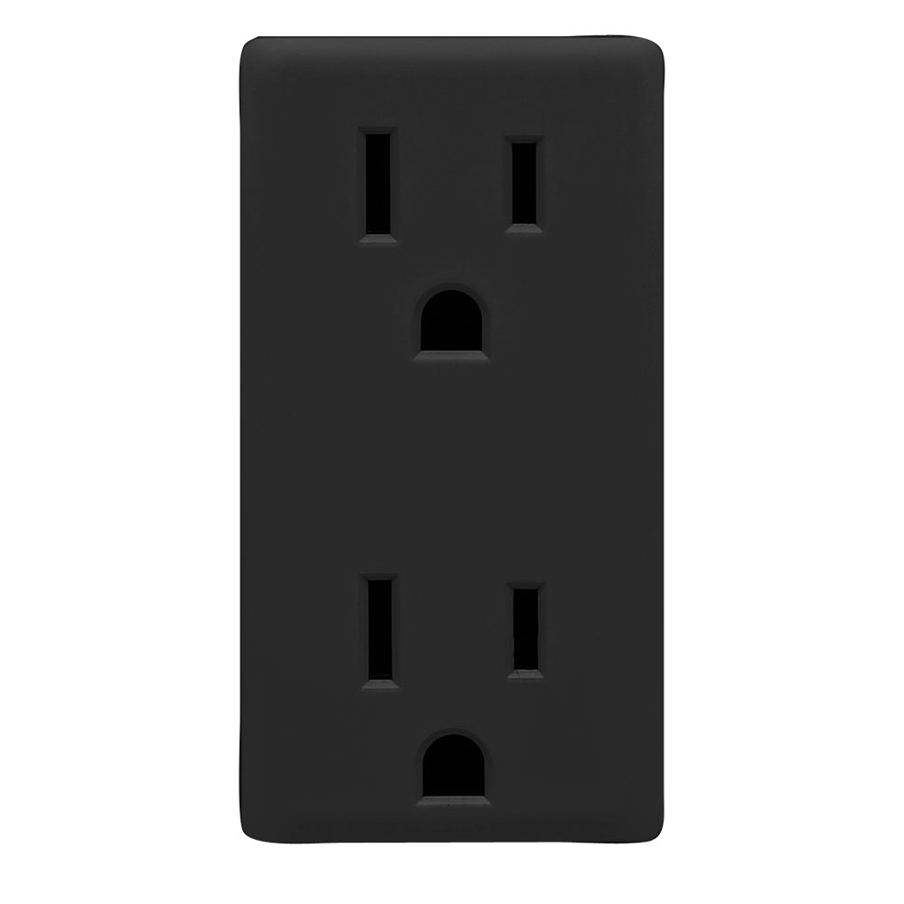 Product image for RENU® 15 Amp Tamper-Resistant Outlet/Receptacle Color Change Faceplate, Onyx Black