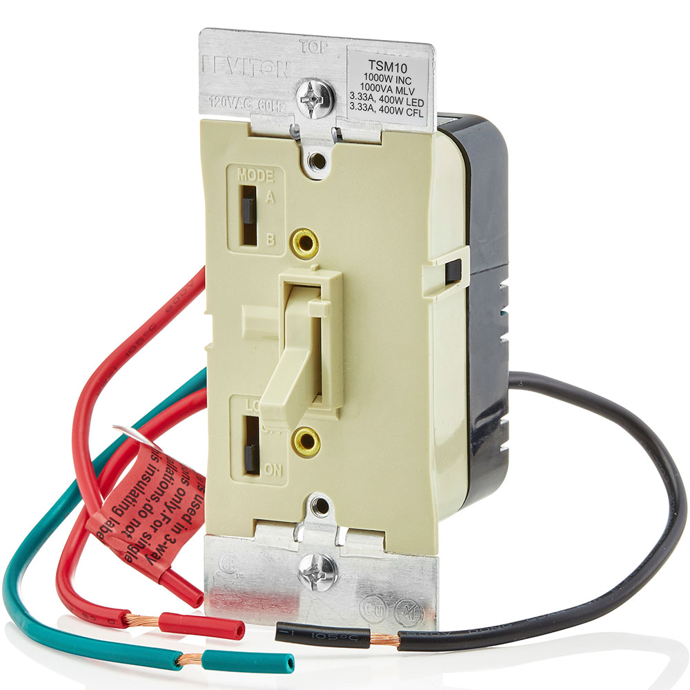 Product image for Toggle Slide Dimmer Switch for Magnetic Low Voltage, LED, Halogen and Incandescent Bulbs