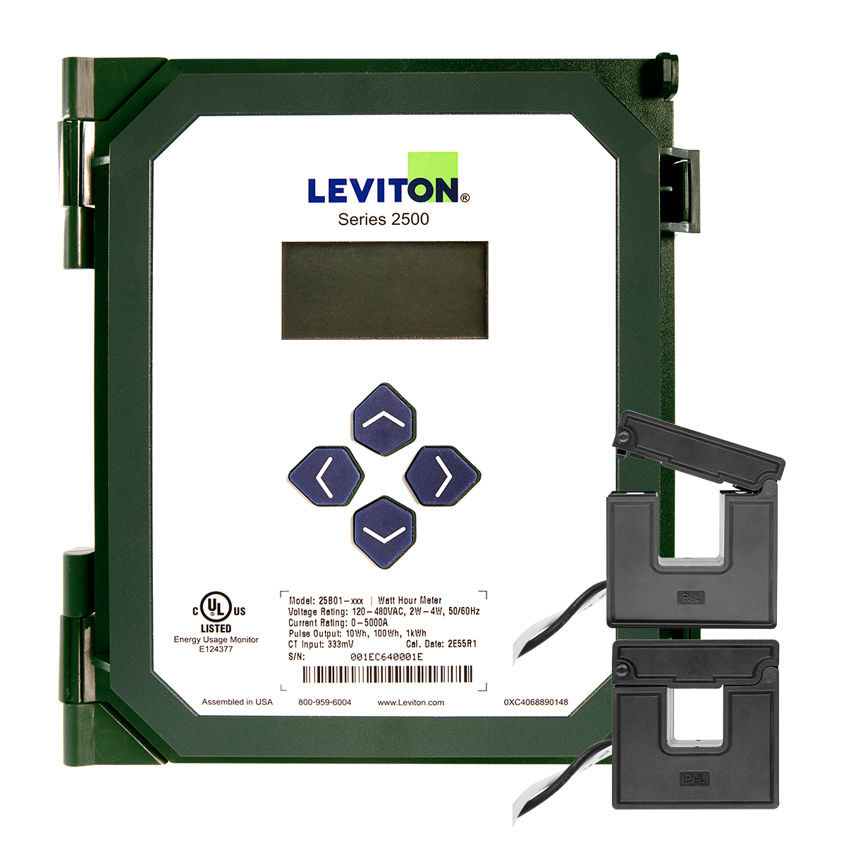 VerifEye Series 2500 Kit, 25B01 meter with 2 CTV01-KD0 Split Core CTs - 100A