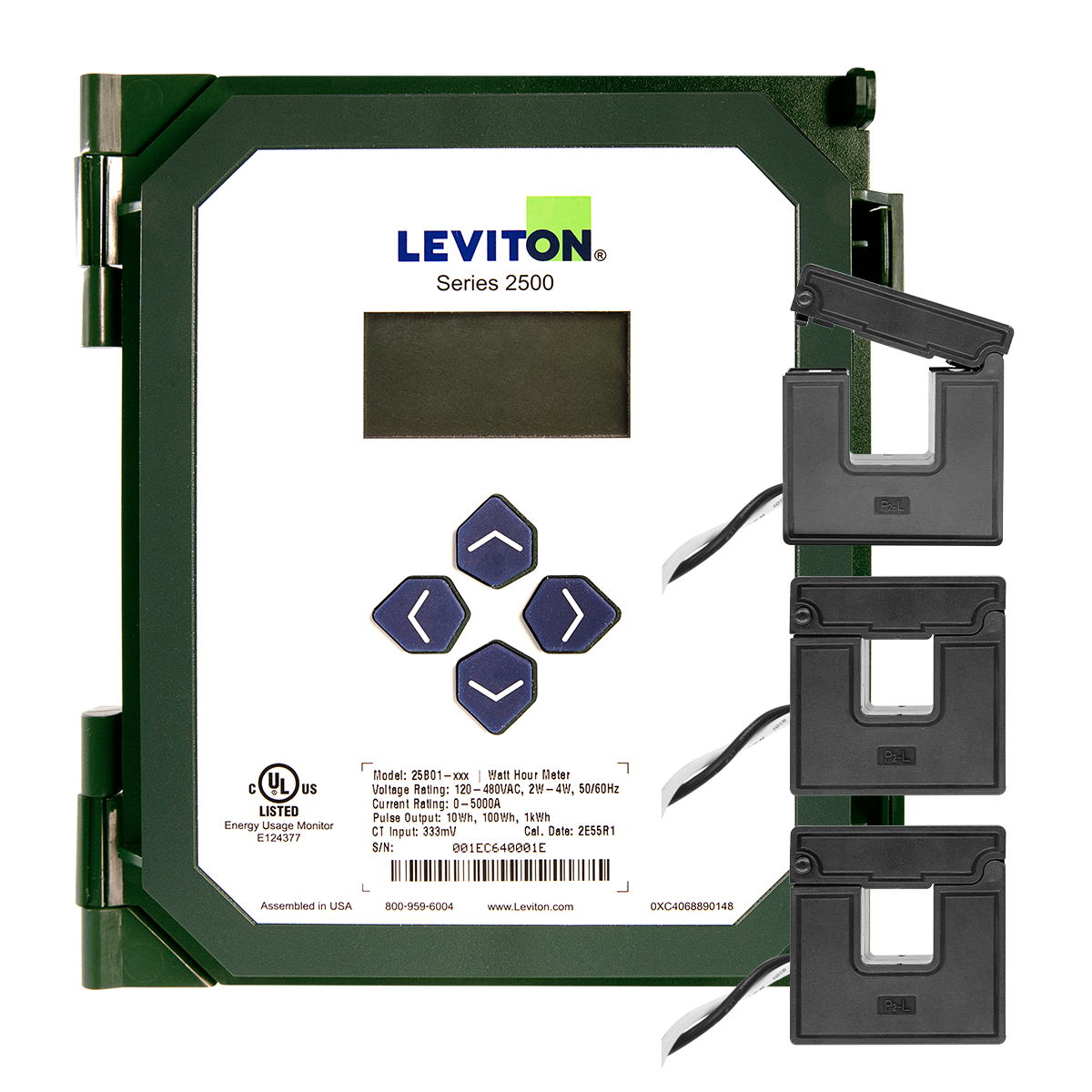 VerifEye Series 2500 Kit, 25B01 meter with 3 CTV02-KD0 Split Core CTs - 200A