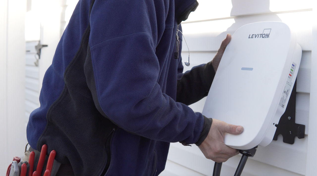 Contractor Installing EV Charger