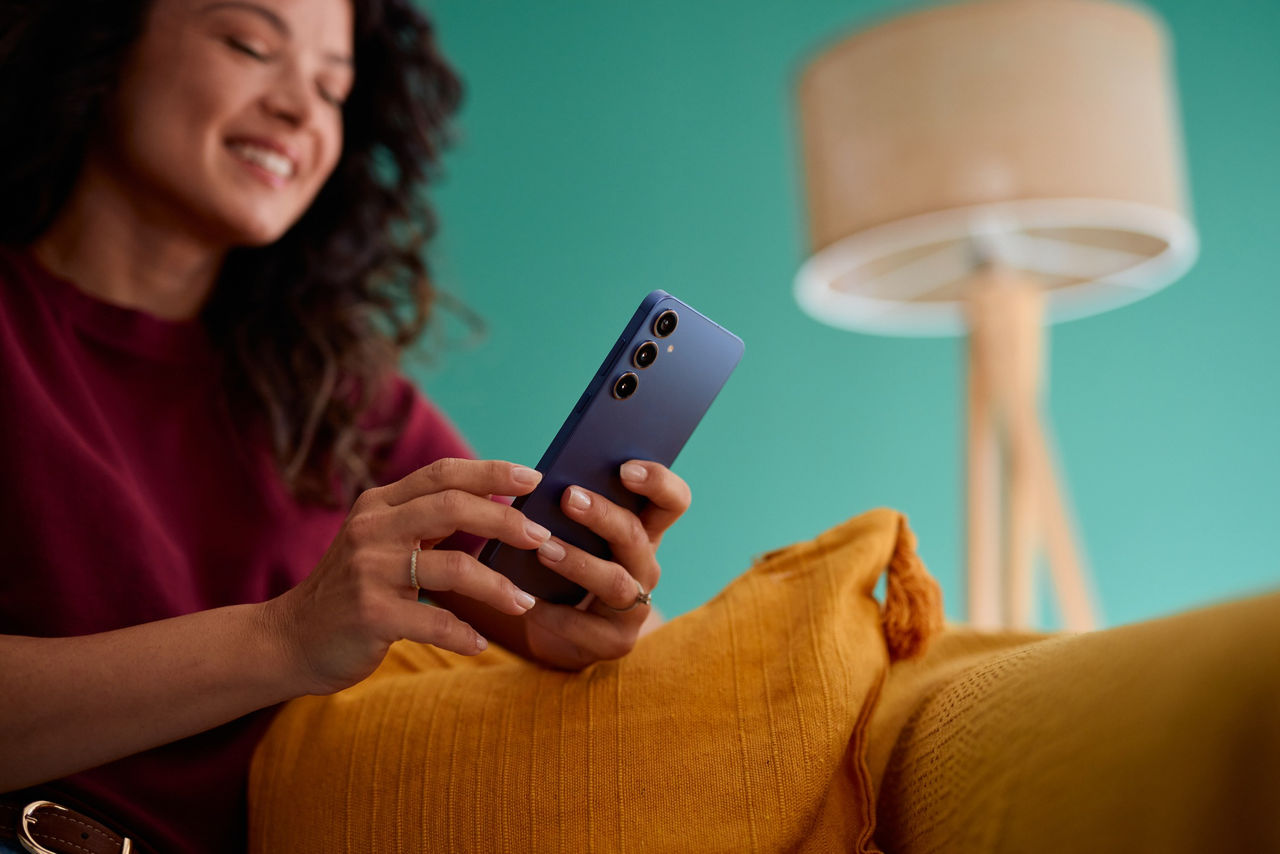 Woman using Samsung Phone