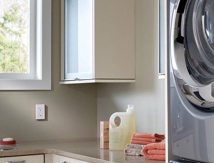 Leviton GFCI Outlet on Laundry Room Wall